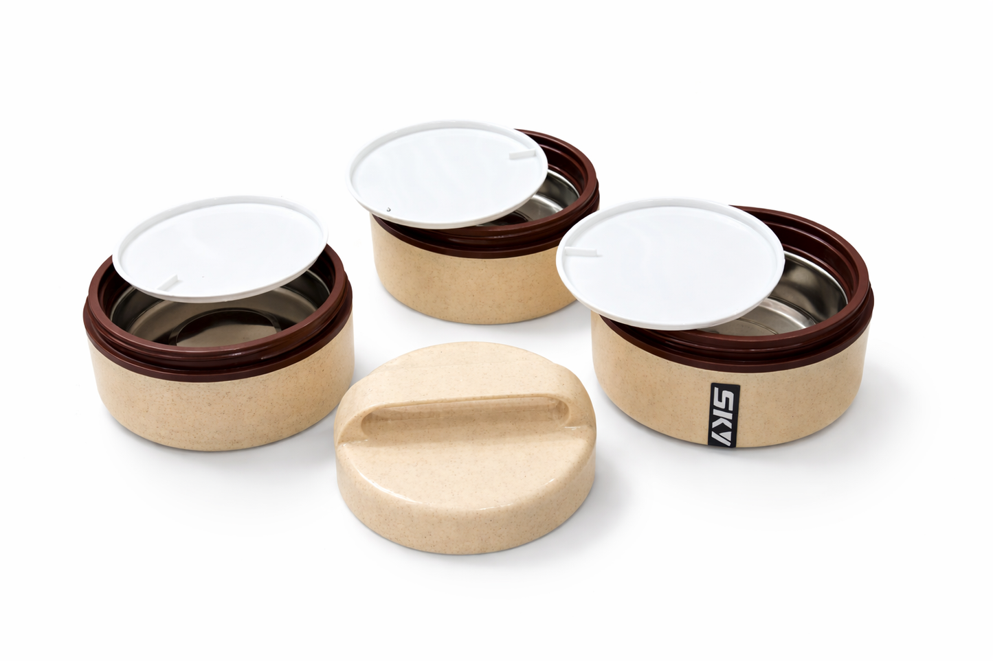 Eco-Friendly 3-Tier Lunch Box with Handle | Leakproof & Durable Tiffin Box