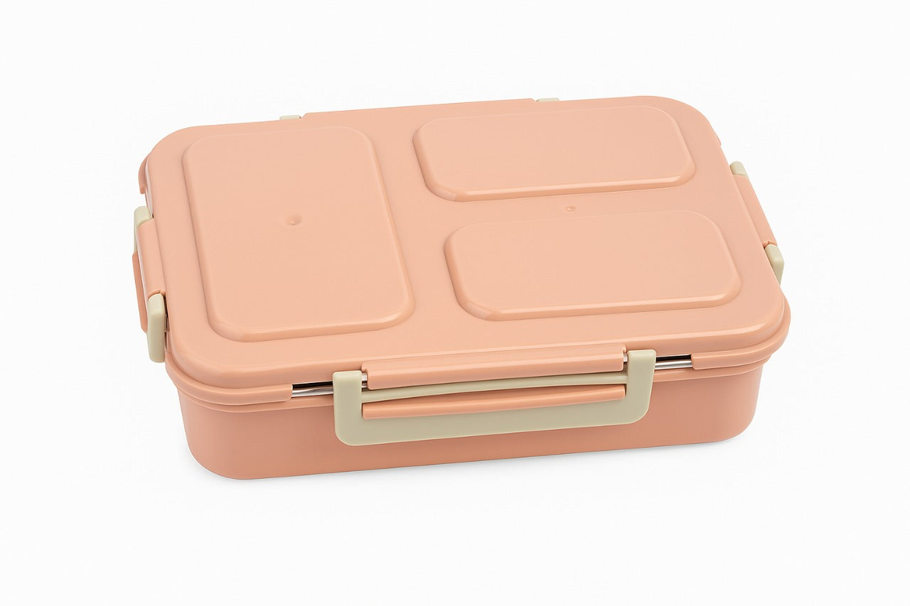 Premium Stainless Steel Lunch Box with 3 Compartments – Leakproof, Durable & Elegant Tiffin Box